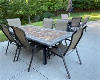 Outdoor rectangle table and chairs