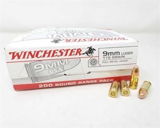 213	

Approx 200 Rounds Of Winchester 9mm Luger 115GR Full Metal Jacket
Approx 200 Rounds Of Winchester 9mm Luger 115GR Full Metal Jacket