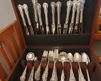 Towle sterling silver flatware in chest