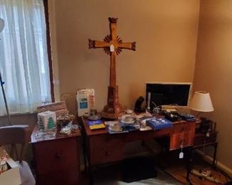 desk and church cross