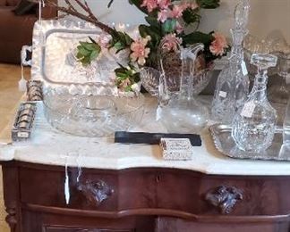 antique washstand with marble top