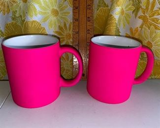 2 Hot Pink Mugs by Sensa New $4.00