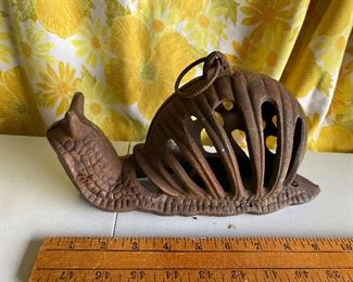 Cast Iron Candle Holder Hanging Snail $14.00
