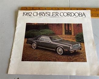 1982 Chrysler Cordoba Book $10.00