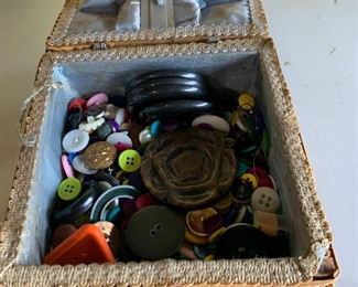 Sewing Box with Buttons $14.00