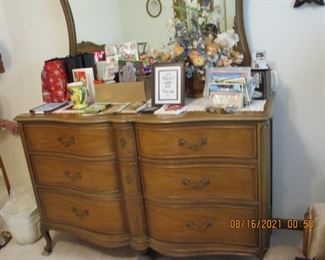 French Provincial dresser and mirror