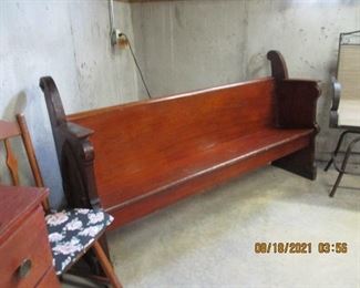 Old vintage church pew