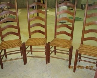 Set of 4 ladder back chairs