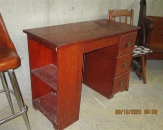 desk with side shelves