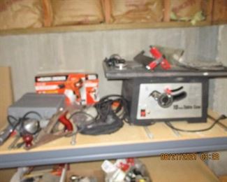 Small assortment of tools including table saw