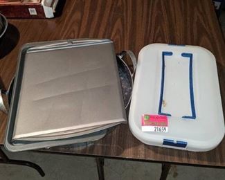 (2) Cooking pans - Food container - Round food tray