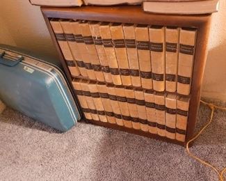 Dictionary's and wooden shelf 