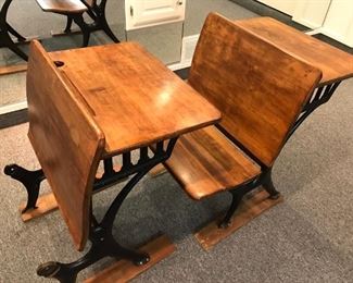 $ 160.00 - Vintage Sears Roebuck, Pair of school desks. Beautiful condition! (one seat, two desks)