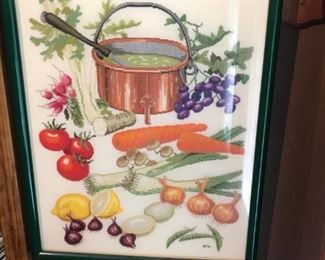 $ 20.00 - Large Kitchen X-Stitch Art (19"x25")