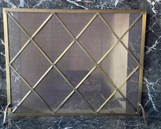 Brass fireplace screen. 