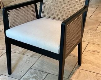 Set of 6 BRAND NEW Crate & Barrel Pierre Jeanneret-style Cane Dining Chairs in black! Photo 1 of 3.