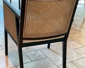 Set of 6 BRAND NEW Crate & Barrel  Pierre Jeanneret-style Cane Dining Chairs in black! Photo 2 of 3.