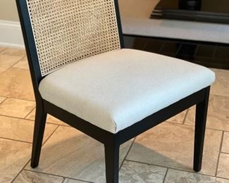 Set of 6 BRAND NEW Crate & Barrel  Pierre Jeanneret-style Cane Dining Chairs in black! Photo 3 of 3.