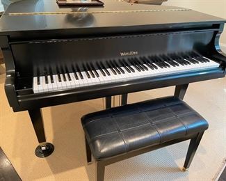 Wurlitzer ebony baby grand piano and bench. Photo 3 of 4. 