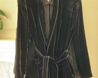 Extra-small Joie black velvet smoking jacket. 