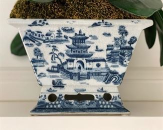 Faux orchid in blue & white chinoiserie cache pot. Photo 2 of 2. 
