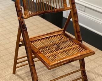 Set of 6 bamboo folding chairs. 