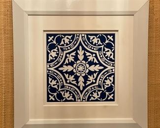 Blue & white wall art - 2 available. Each measures approximately 18" x 18". Photo 2 of 2. 