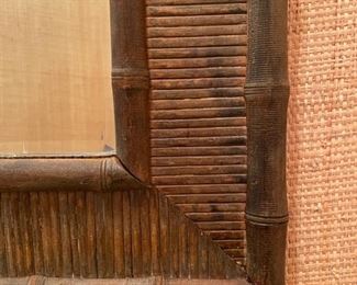 Faux bamboo and rattan mirror. Measures approximately 24" x 18". Photo 2 of 2. 