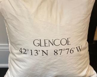 Down-filled Glencoe coordinates pillow. 