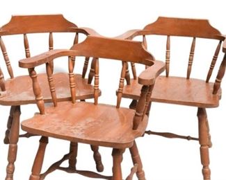 11. Three 3 Spindle Back Chairs