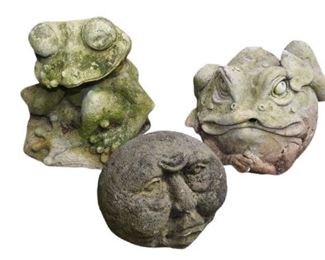 15. Toad Head and Frog Garden Sculpture