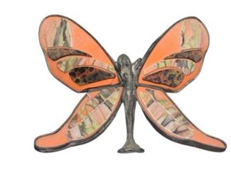 34. Metal and Glass Butterfly Figure