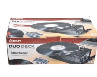56. DUO DECK Ultra Portable USB Turntable Cassette Deck