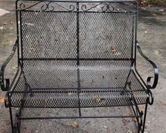 78. Scrolled Metal Bench