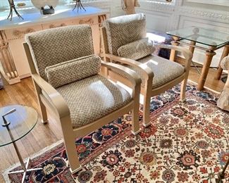 Salon deco chairs with custom fabric