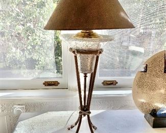 Pair of torpedo torchiere table lamps
