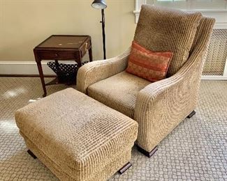 R Jones custom armchair and ottoman