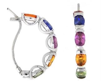 5.87ct Multicolor Sapphire Earrings