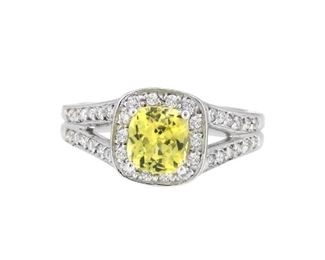 1.17ct Yellow Sapphire & 0.40ct Diamond Ring