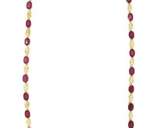 21.61ct Ruby & 1.75ct Diamond Necklace