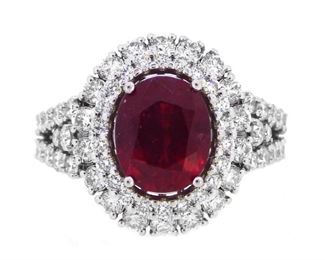 3.38ct Ruby & 1.79ct Diamond Ring