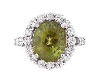 7.26ct Alexandrite & 1.47ct Diamond Ring