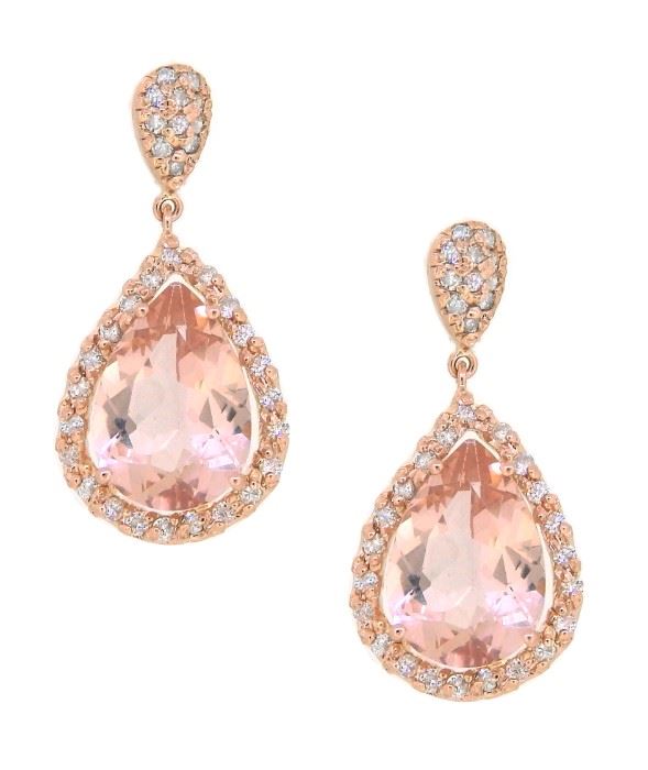 7.05ct Morganite & 0.70ct Diamond Earrings