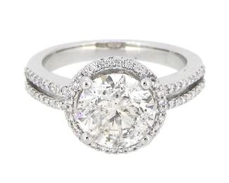 2.73ct Diamond (center) & 0.68ct Diamond (sides) Ring