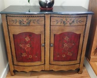 Floral Marble Top Cabinet