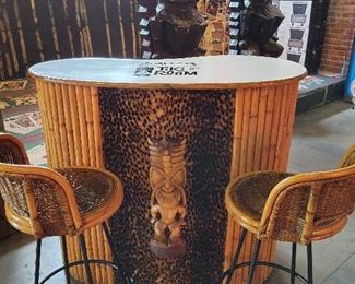 Amazing TIKI Bar with TIKI stools and lighting