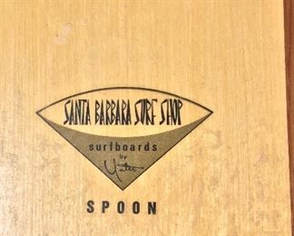 Santa Barbara Surf Shop, Surfboards by Yater, Spoon, 96 SPOON 058, 9' 6" L 25" W. 