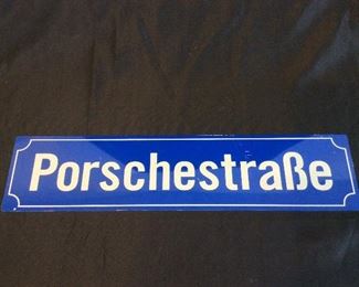 Porschestraße replica 80% scale sign, 20 1/2" L. 