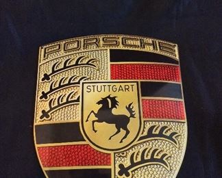 Enamel Porsche Crest Plaque, 16" H.