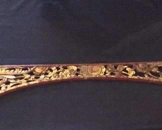 Antique Chinese Hand Carved circa 1850, 54" L.
